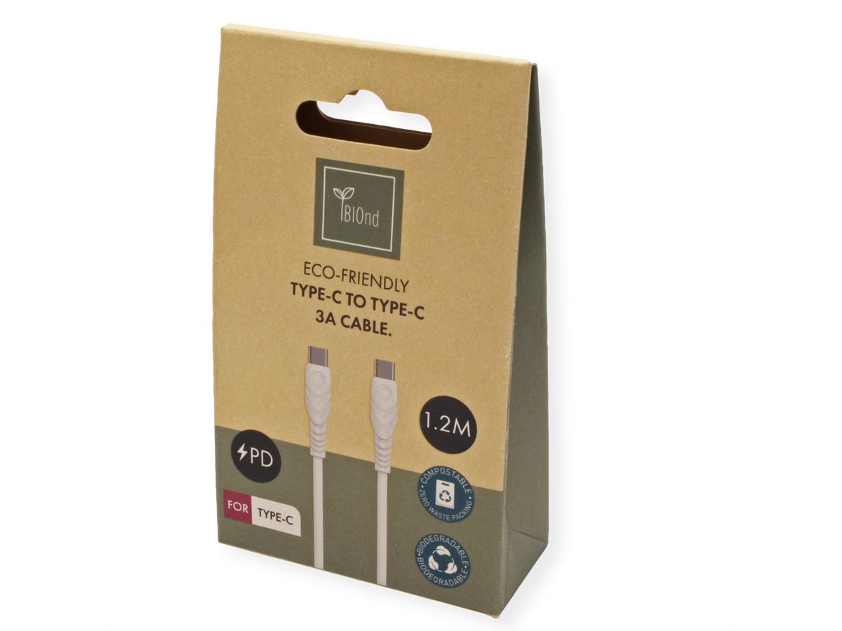 BIOnd BIO-12-TT Câble USB-C vers USB-C 3A, 1,2 m