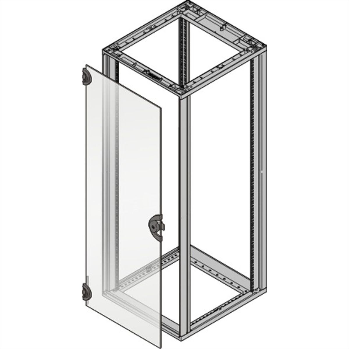 SCHROFF Novastar, porte en verre, angle d'ouverture de 180°, 43 U 553W