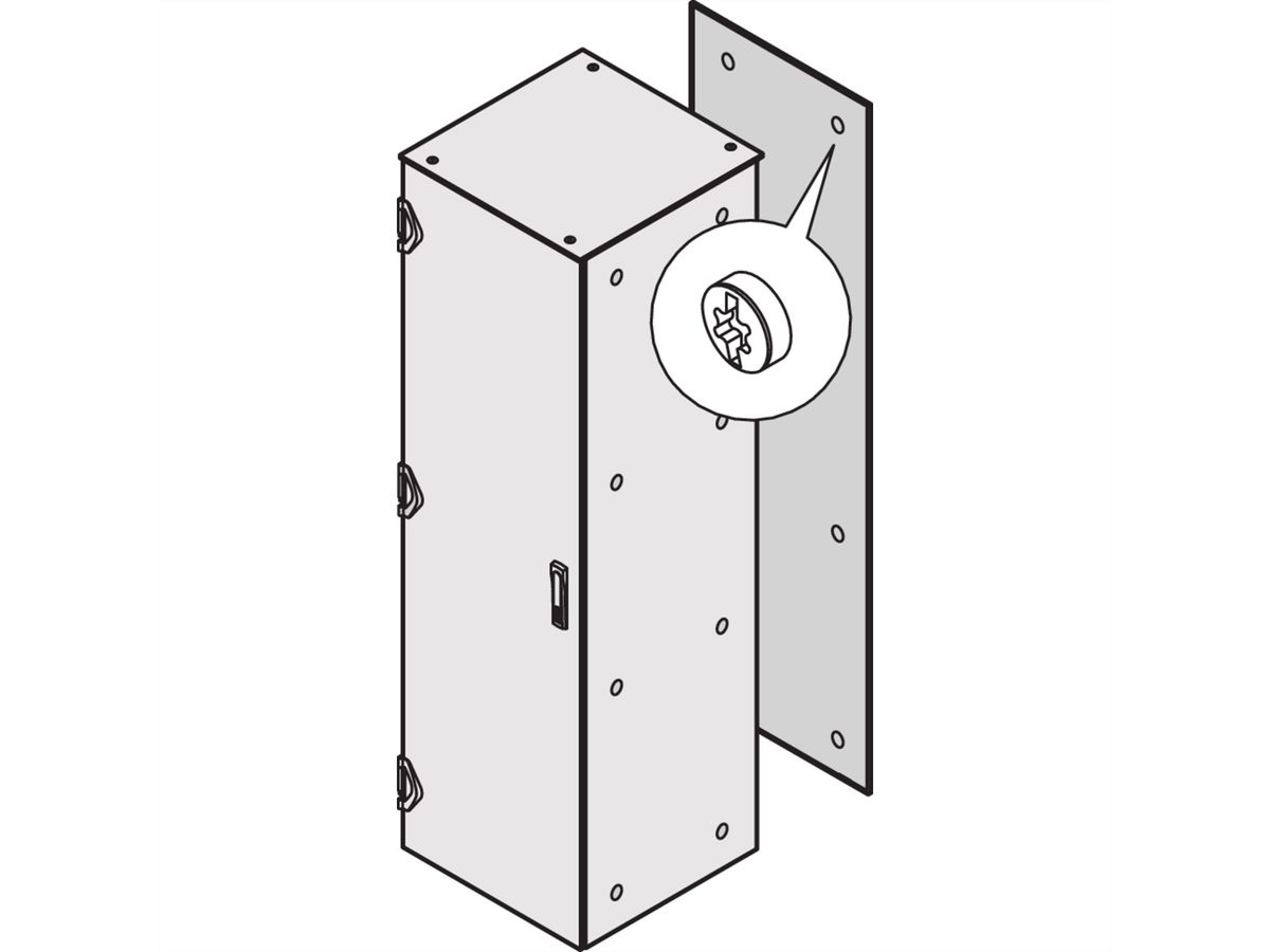 SCHROFF Rückwand, geschraubt, IP 55 - RWD 2200H 800B IP55 RAL7035