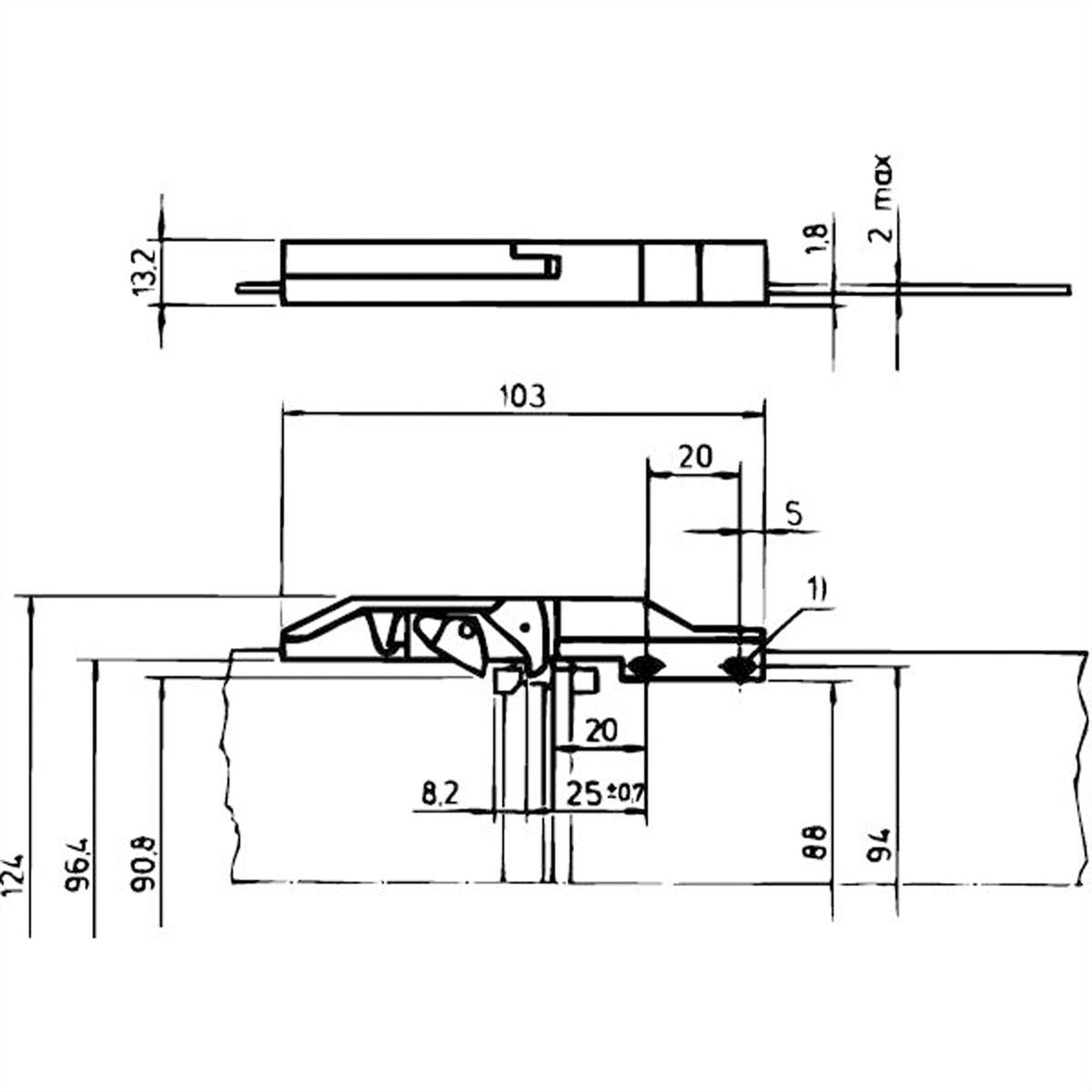 Adaptateur de test SCHROFF Rail de guidage, long, avec levier de verrouillage