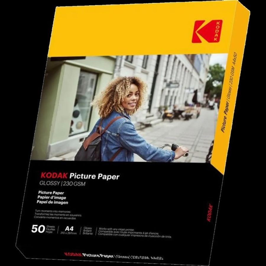 Kodak Fotopapier - 50 Blatt A4, 230g/qm, 21cm x 29.7cm, Hochlglanz