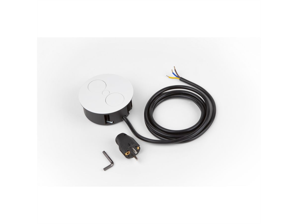 BACHMANN TWIST 1x contact de protection, blanc, 2 m