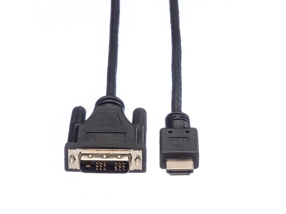 ROLINE Câble de raccordement pour écran DVI (18+1) M /HDMI M, noir, 2 m -  SECOMP AG