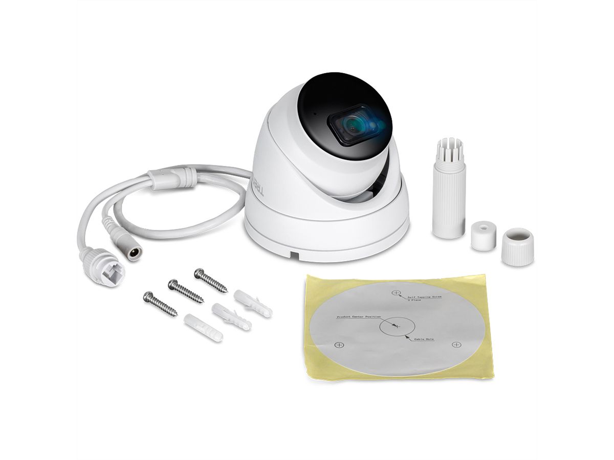 TRENDnet TV-IP1515PI Caméra Turret 5 MP, 79°, IR-LED 30m, WDR H.265 5 MP pour intérieur/extérieur