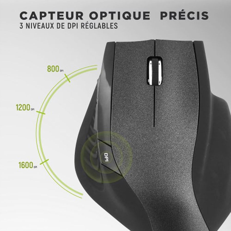 T’nB ergonomische kabellose Maus, Schwarz