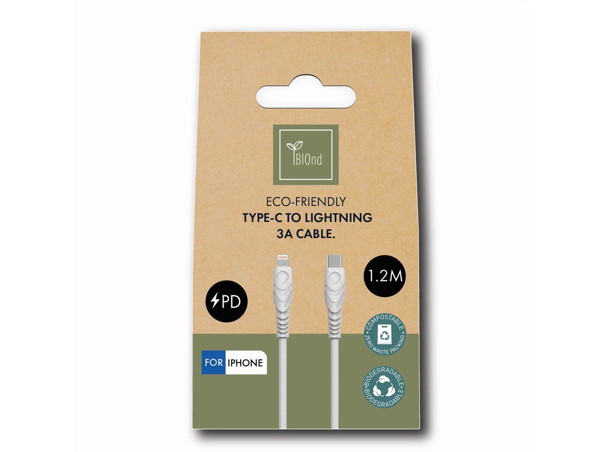 BIOnd BIO-12-TIP USB-C to 8Pin 3A Cable, 1,2 m