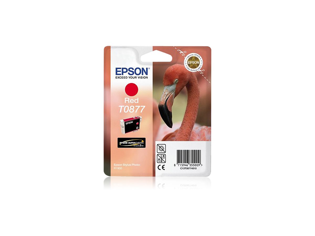Epson Flamingo Singlepack Red T0877 Ultra Gloss High-Gloss 2