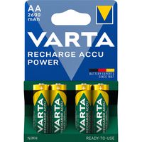 VARTA NiMH Piles Mignon, AA, HR06, pack de 4, 1,2V, 2600mAh, chargées et prêtes à l'emploi