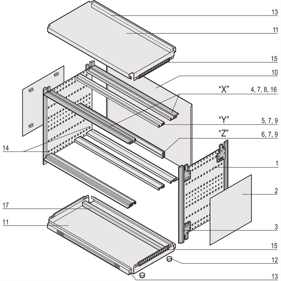 SCHROFF ratiopacPRO air Komplettgehäuse - RAT.PRO AIR 3/4HE 84TE 375T