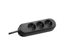 BACHMANN SMART Steckdosenleiste 3x Schutzkontakt, geschraubt, schwarz, 5 m