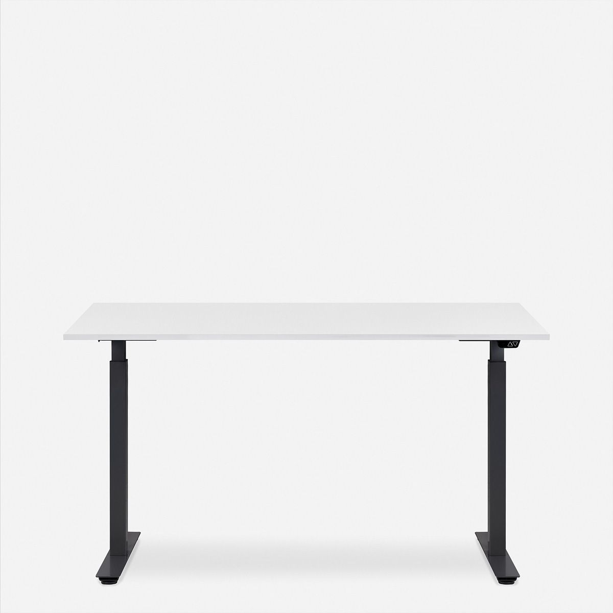 WRK21 Bureau Smart 160 x 80 cm, Hauteur réglable, Blanc uni / Noir
