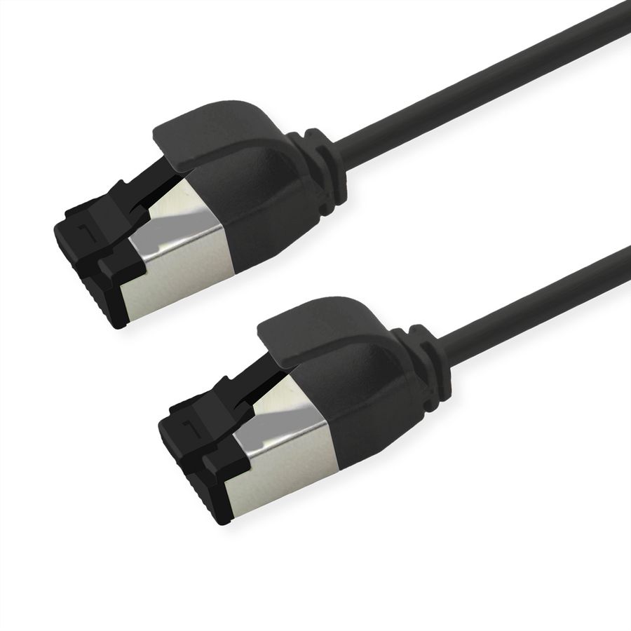 ROLINE Cordon Cat.8.1 (Classe I) S/FTP (PiMF), LSOH, Slim, PoE, noir, 2 m
