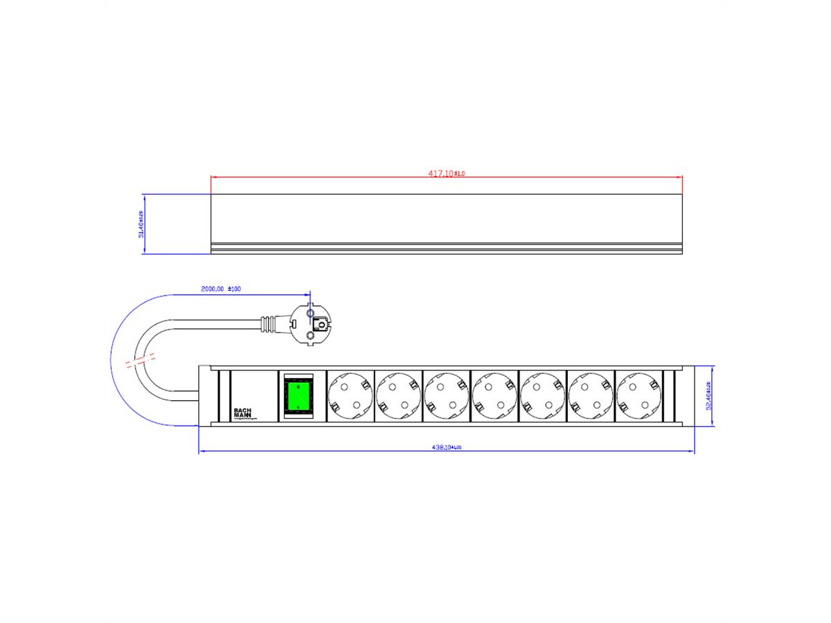 BACHMANN CONNECT LINE 7x contact de protection, sans câble