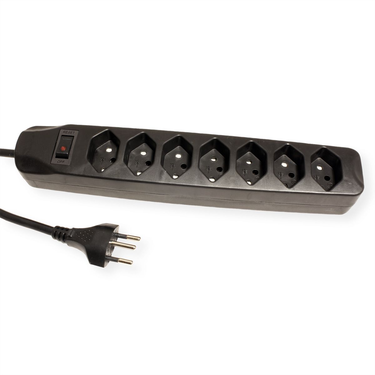 BLANK Multiprise, 7xT13, avec interrupteur, noir