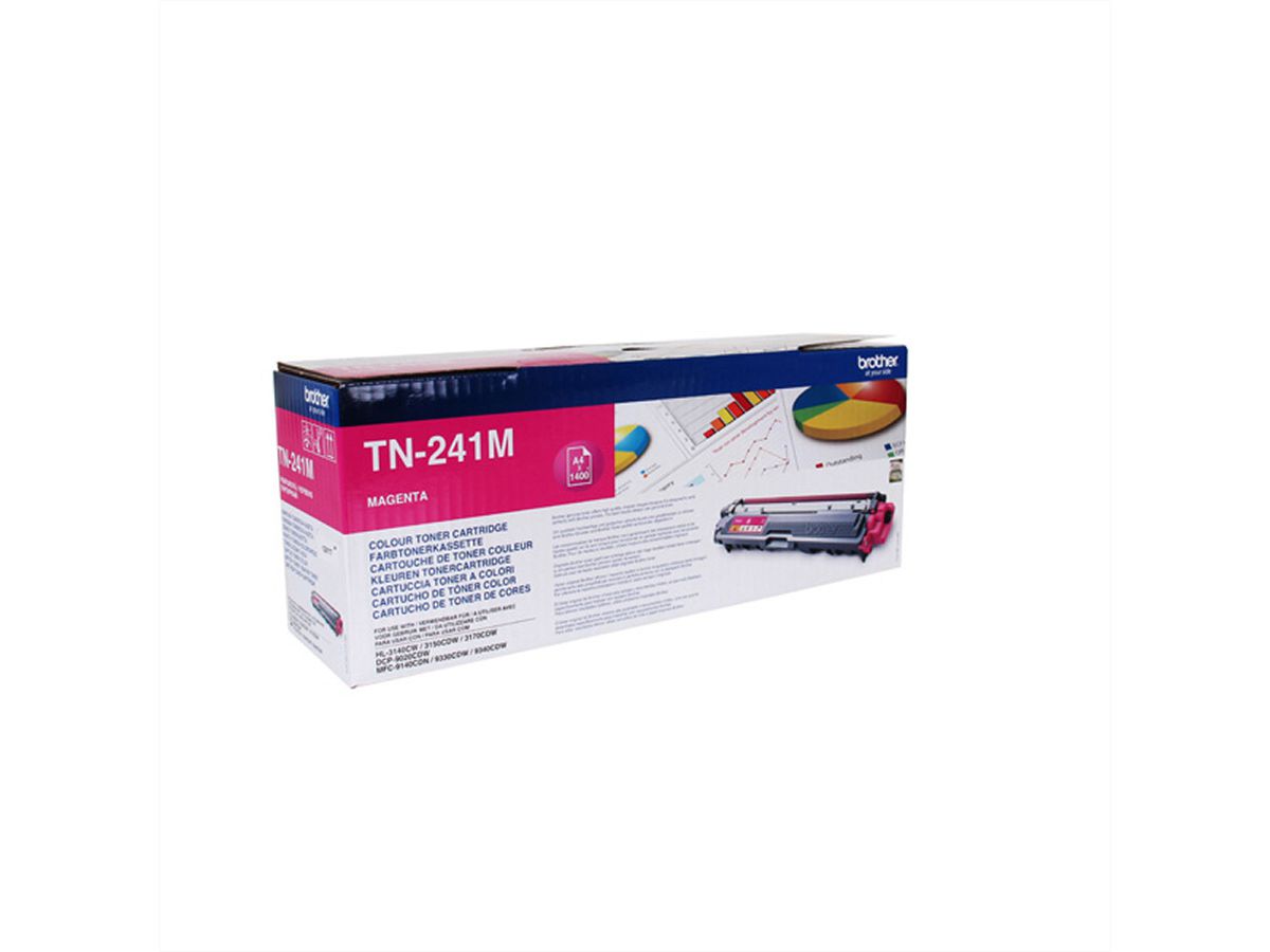 TN241M, BROTHER Tonercartridge, magenta ca. 1.400 Seiten, für HL 3140 / 3150 / 3170 / DCP9020 / MFC9140CDN / MFC9330CDW / MFC9340CDW