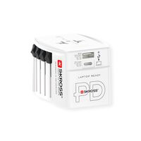 SKROSS Adaptateur de voyage MUV USB A/C 45PD avec câble USB-C, monde