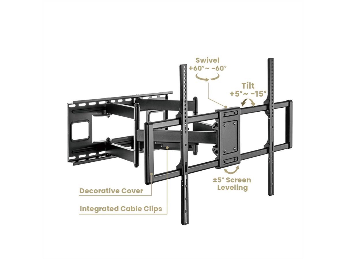 VALUE Support mural pour écrans LCD, flexible, < 120kg, < 304.8cm / 120"