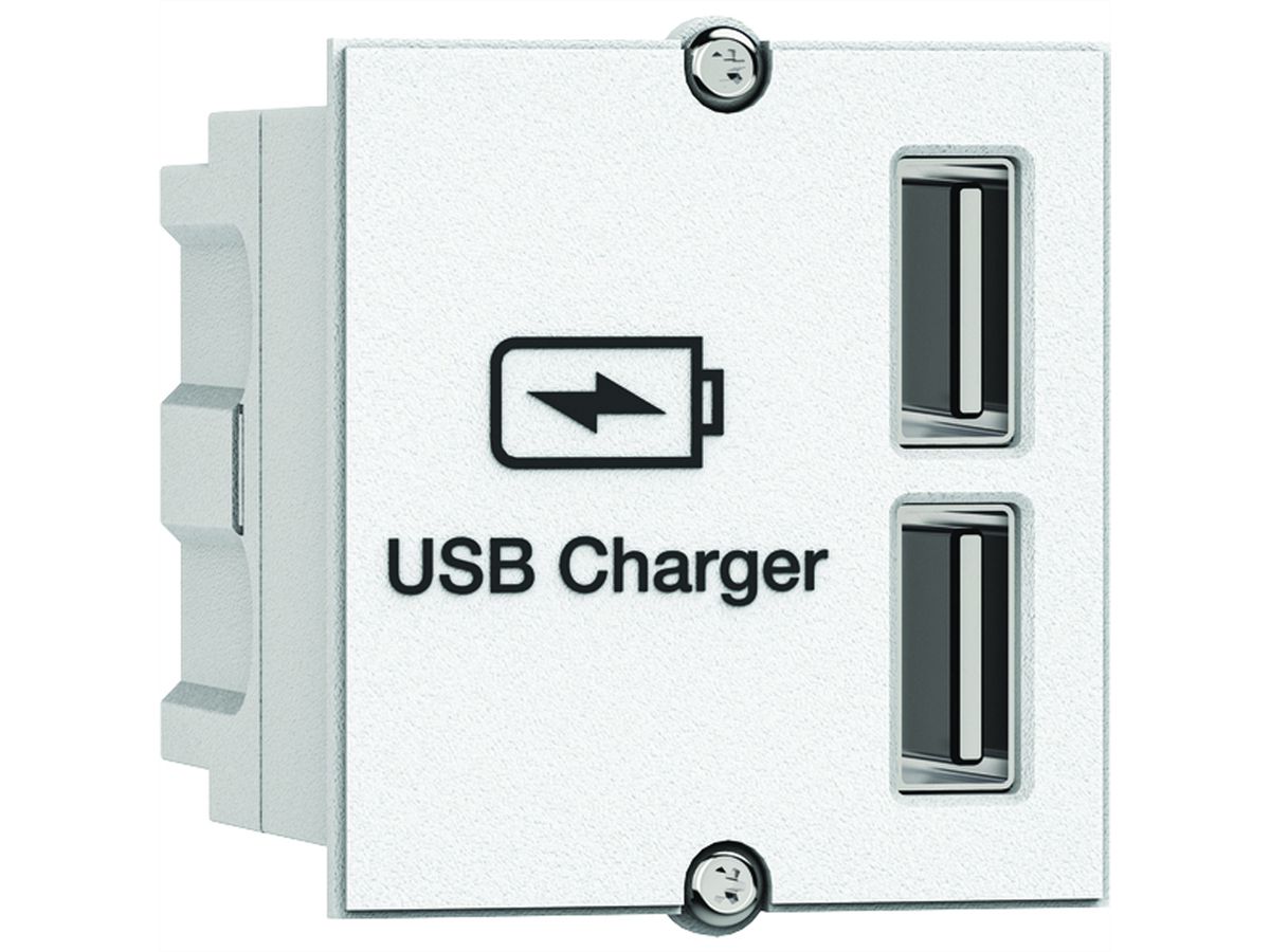 BACHMANN USB A/A 15W Doppelcharger, 2x Typ A 5V/2,4A GST18, weiß, 0,2 m