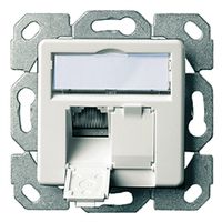 TELEGÄRTNER Embase AMJ45 2x RJ45 Cat.6/Classe E blanc alpin, (A+B+C)