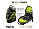 KLEIN TOOLS 55597 Tradesman Pro Rucksack, Neongelb/Schwarz mit Reflexstreifen
