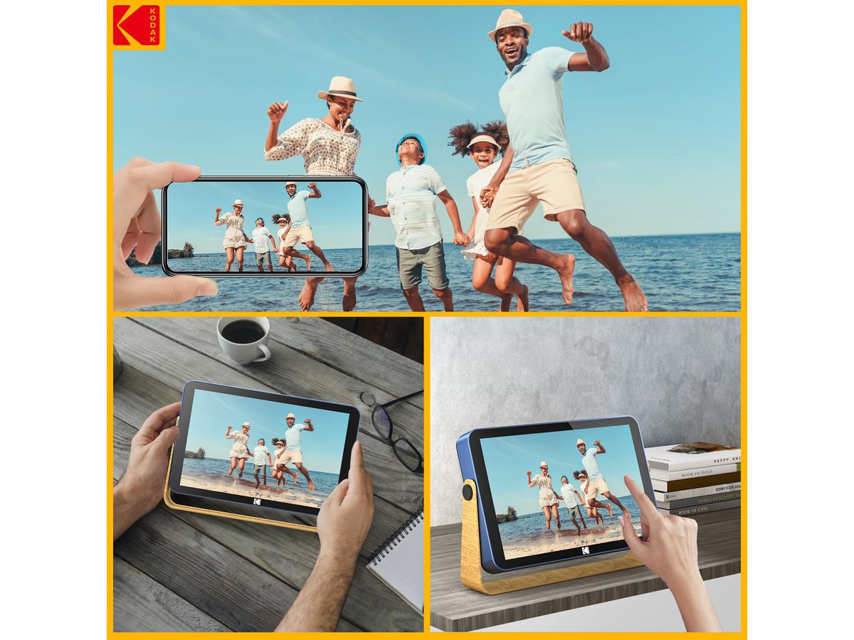 Kodak Cadre photo RWF-108, Bleu métal, batterie, 1280x800, 32GB