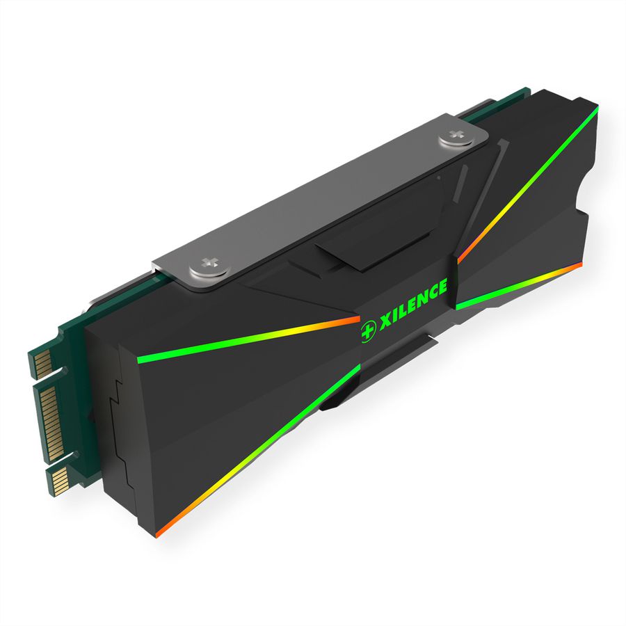 Xilence M2SSD.B.ARGB M.2 2280 SSD PCIe NVMe/SATA Kühler, 3PIN ARGB 5V, Passiv