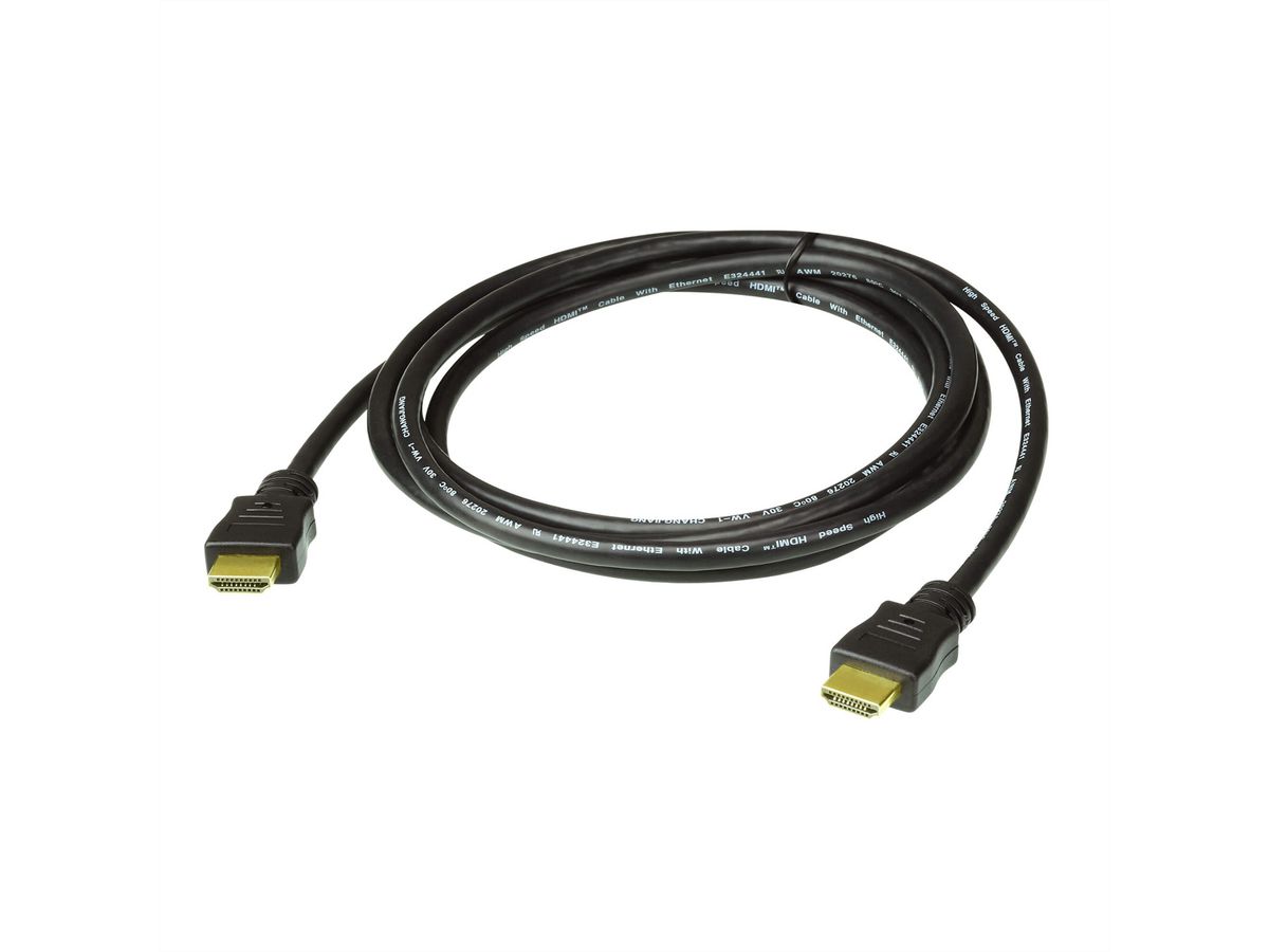 ATEN 2L-7D01H High Speed True 4K HDMI Kabel mit Ethernet, schwarz, 1 m