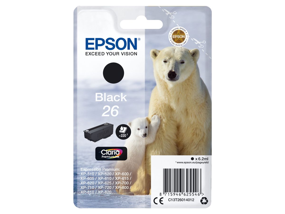 Epson Singlepack Black 26 Claria Premium Ink