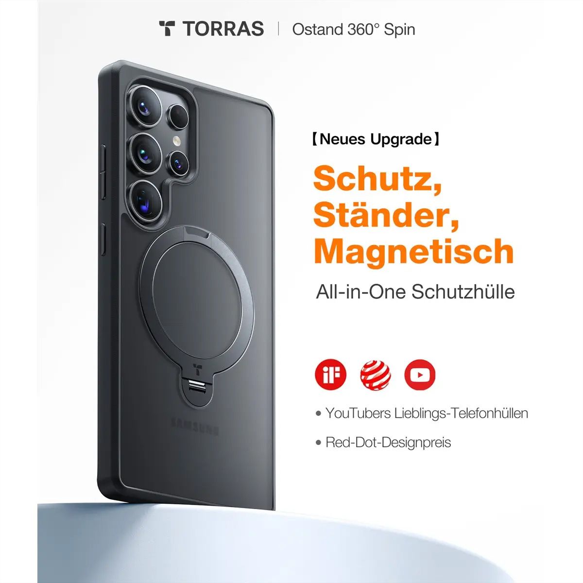 Torras Ostand 360° Case, Galaxy S25 Ultra, MagSafe, noir