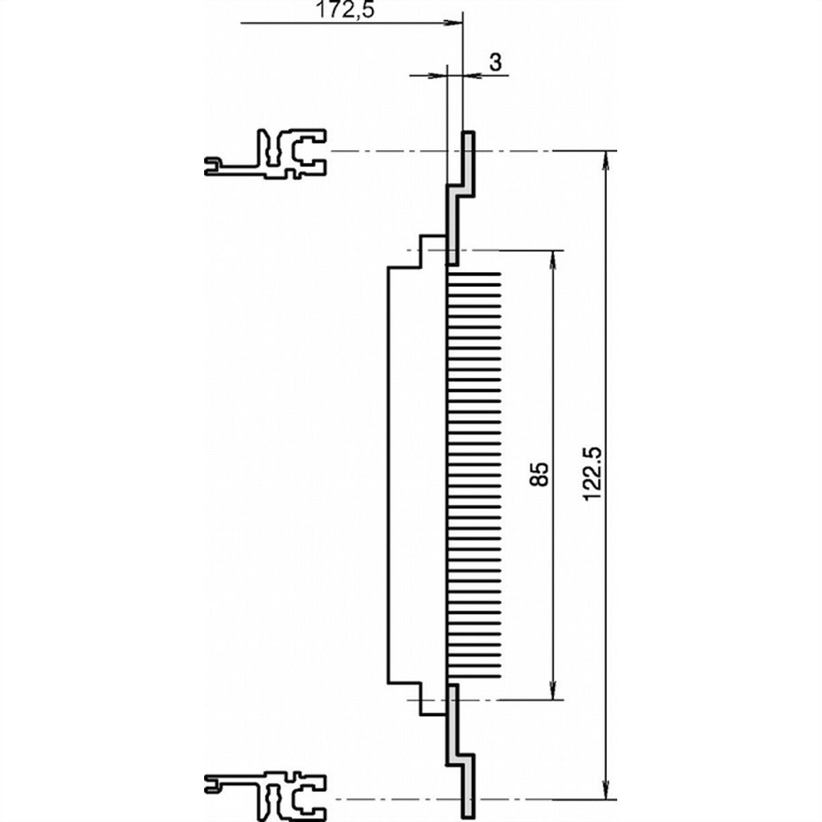 SCHROFF Z-Schiene für Steckverbinder nach DIN 41617, 31-polig (DIN 41617) - Z-SCHIENE 84TE F.DIN41617