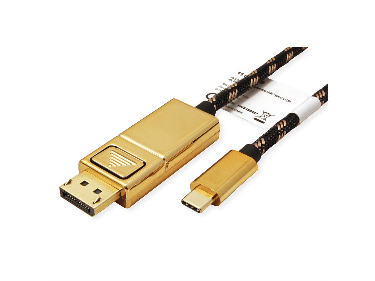 ROLINE GOLD USB Typ C - DisplayPort Adapterkabel, v1.2, ST/ST, 2 m