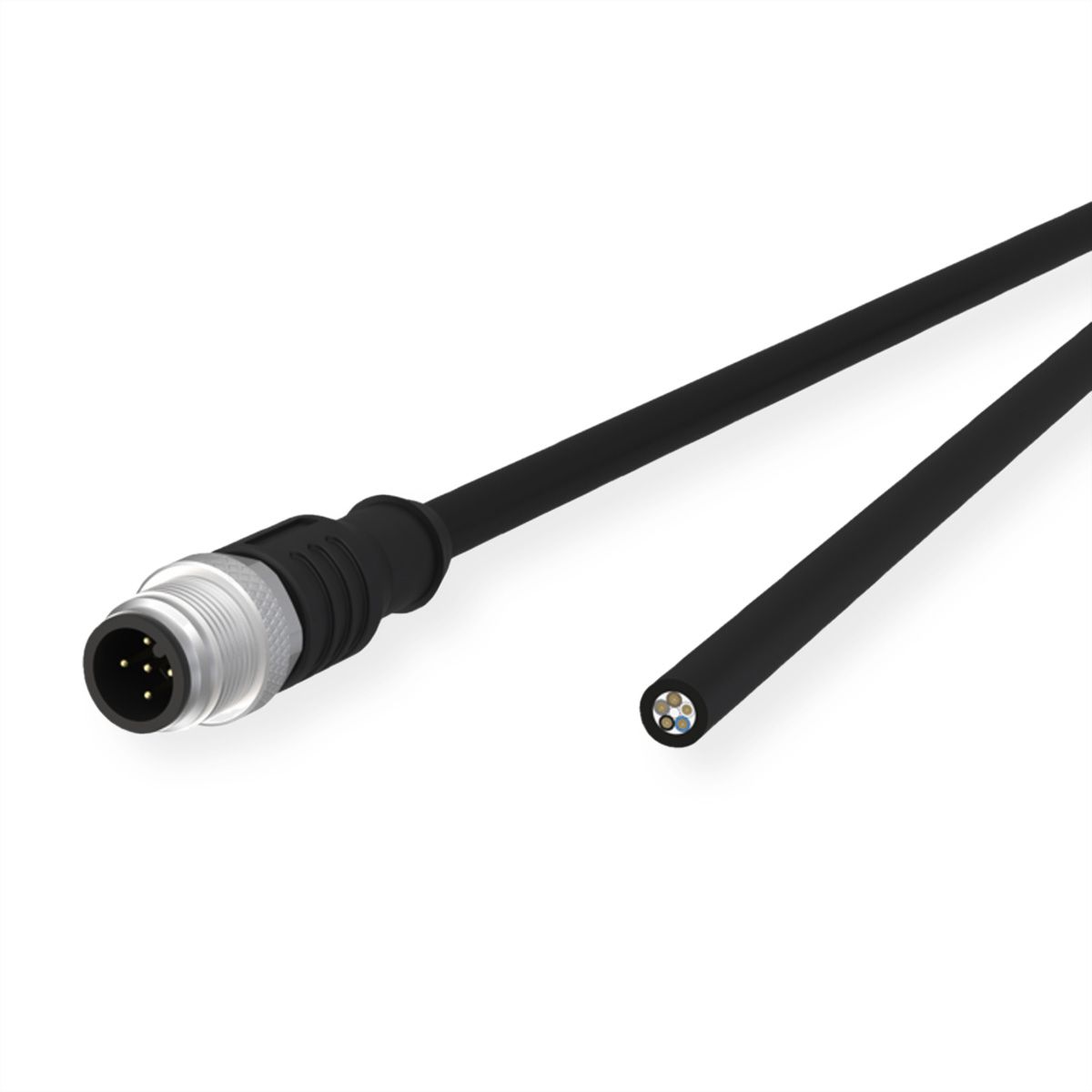 METZ CONNECT Sensor-/Aktorltg., M12-ST A-kodiert, gerade-freies Ende, ungeschirmt, 5polig, PUR, 5 m