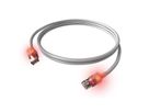EasyLan DualBoot LED Patchkabel RJ45 S/FTP Kat.6A (Class EA), mit saCon Stecker, LSOH, grau, 0,5 m