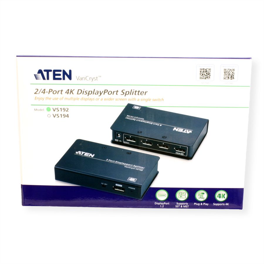 ATEN VS192 2-Port 4K DisplayPort Splitter