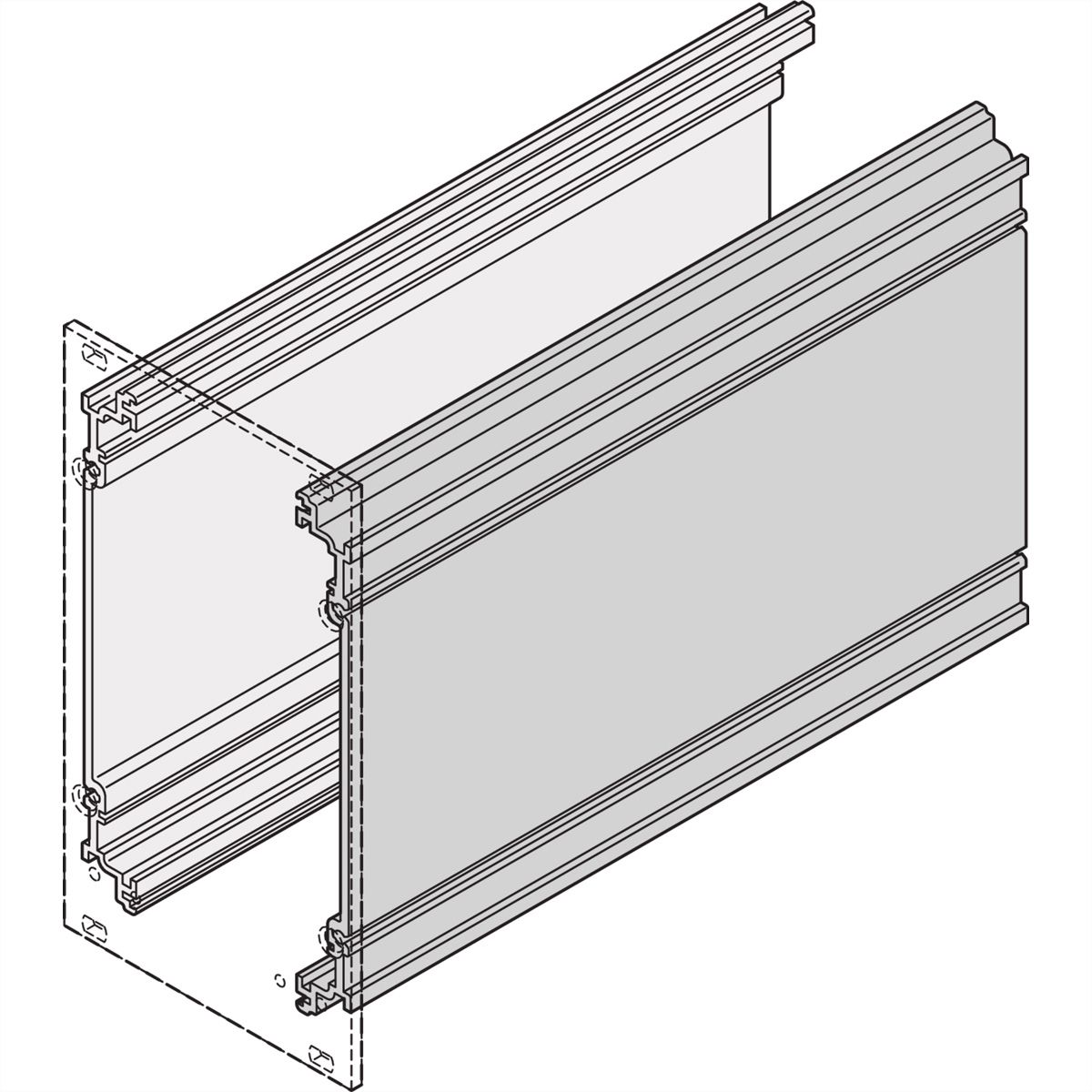 SCHROFF, cadre, module enfichable, panneau latéral extrudé, 6 U, 220 mm, gauche