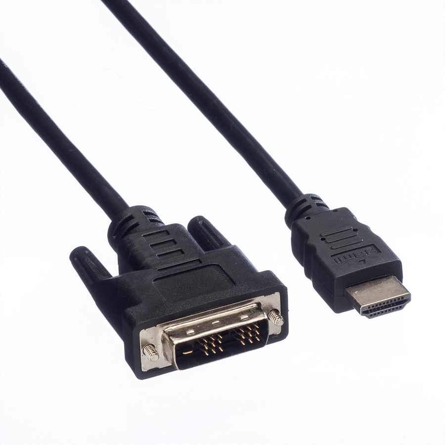 VALUE Kabel DVI (18+1) ST - HDMI ST, schwarz, 1 m