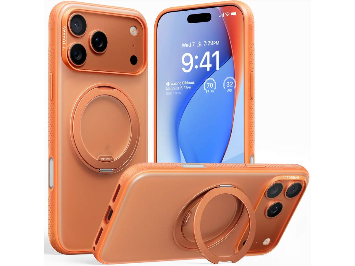 Torras Ostand R Fitness Case, iPhone 17 Pro, MagSafe, orange