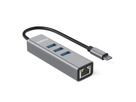 ROLINE Convertisseur USB 3.2 Gen 1 type C - Gigabit Ethernet + Hub 3x