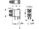 DEL double SCHROFF, forme courte, Ø 3,2 mm, plan de montage 1, jaune