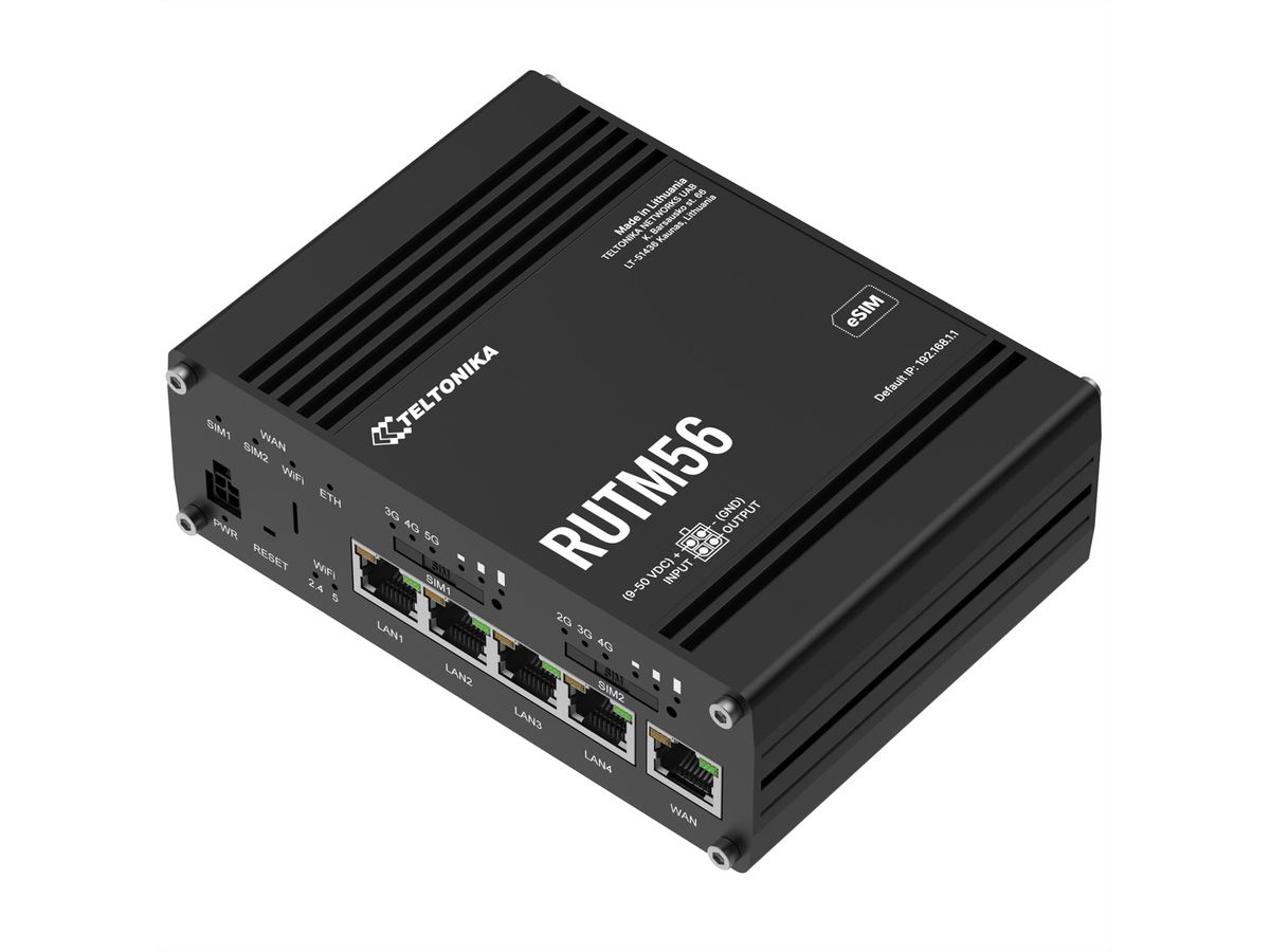 TELTONIKA Routeur RUTM56 avec modem 5G et 4G Cat 4
