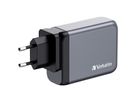 Verbatim GaN 4 Port Charger 100W, 3x USB-C, 1x USB-A, EU+UK Adapter
