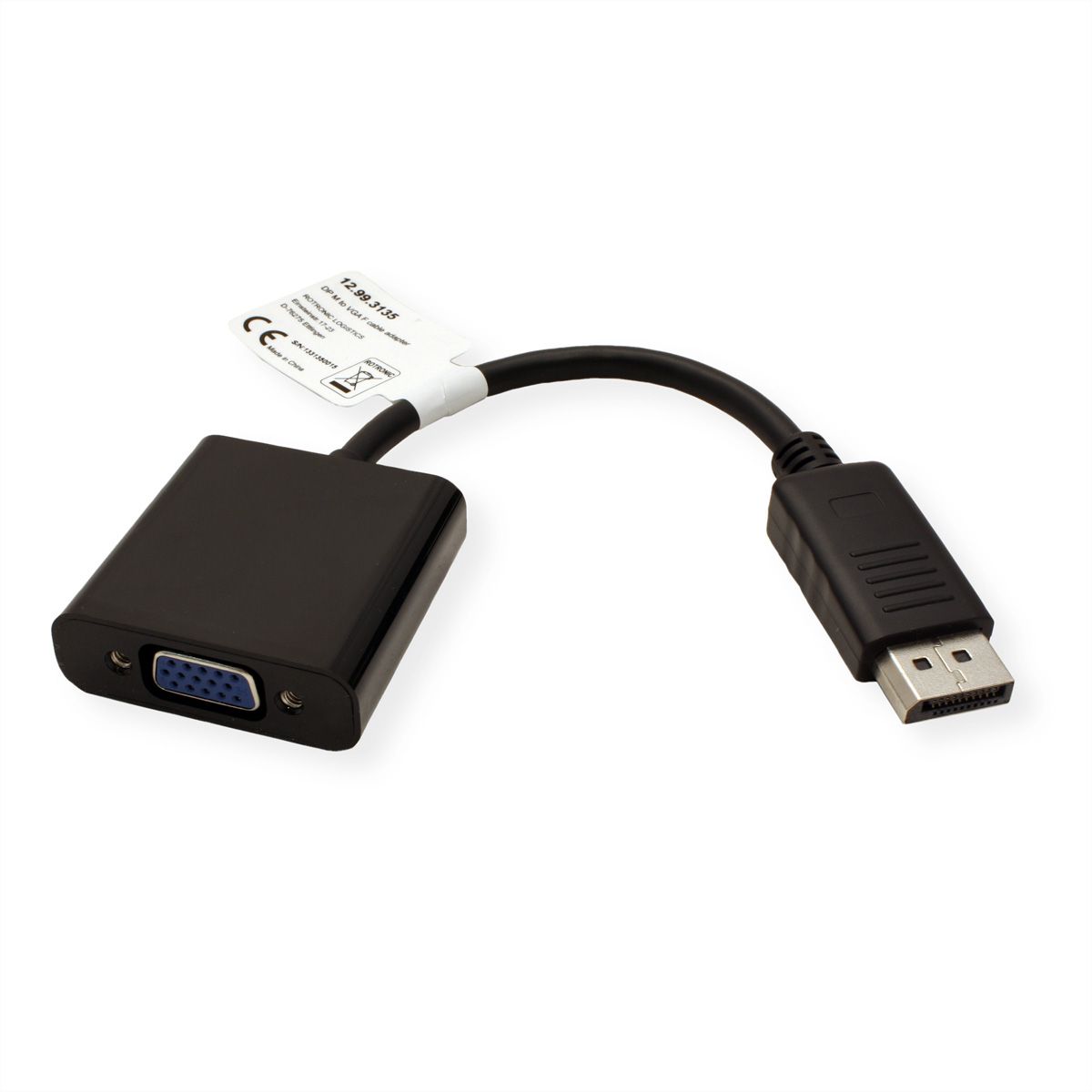 VALUE DisplayPort-VGA Adapter, DP ST - VGA BU, Aktiv