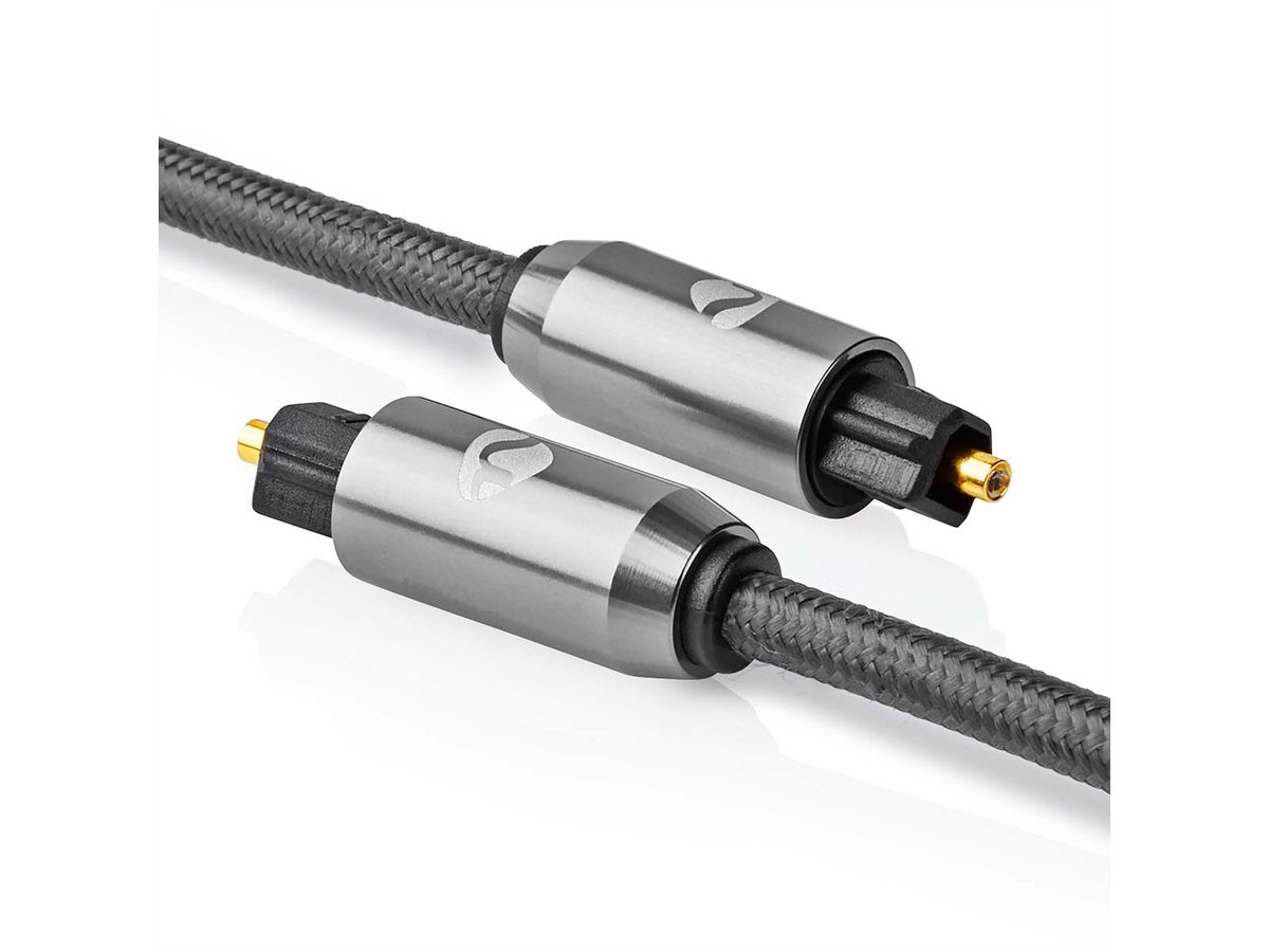 Câble audio optique Nedis, 2x Toslink, ST/ST, gris, 5 m