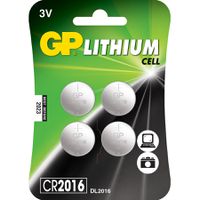 GP Batteries Knopfzelle CR2016, 3V, 4Stk., Lithium