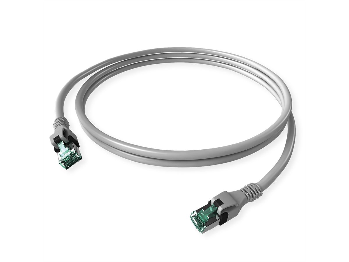 EasyLan DualBoot PushPull IP20 Patchkabel, Kat.6A (Class EA), S/FTP, grau, 2 m