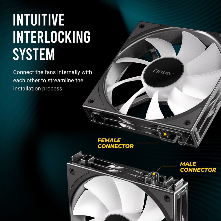 ANTEC C120 ARGB Fan PC Gehäuselüfter 120mm 3er Pack, weiß