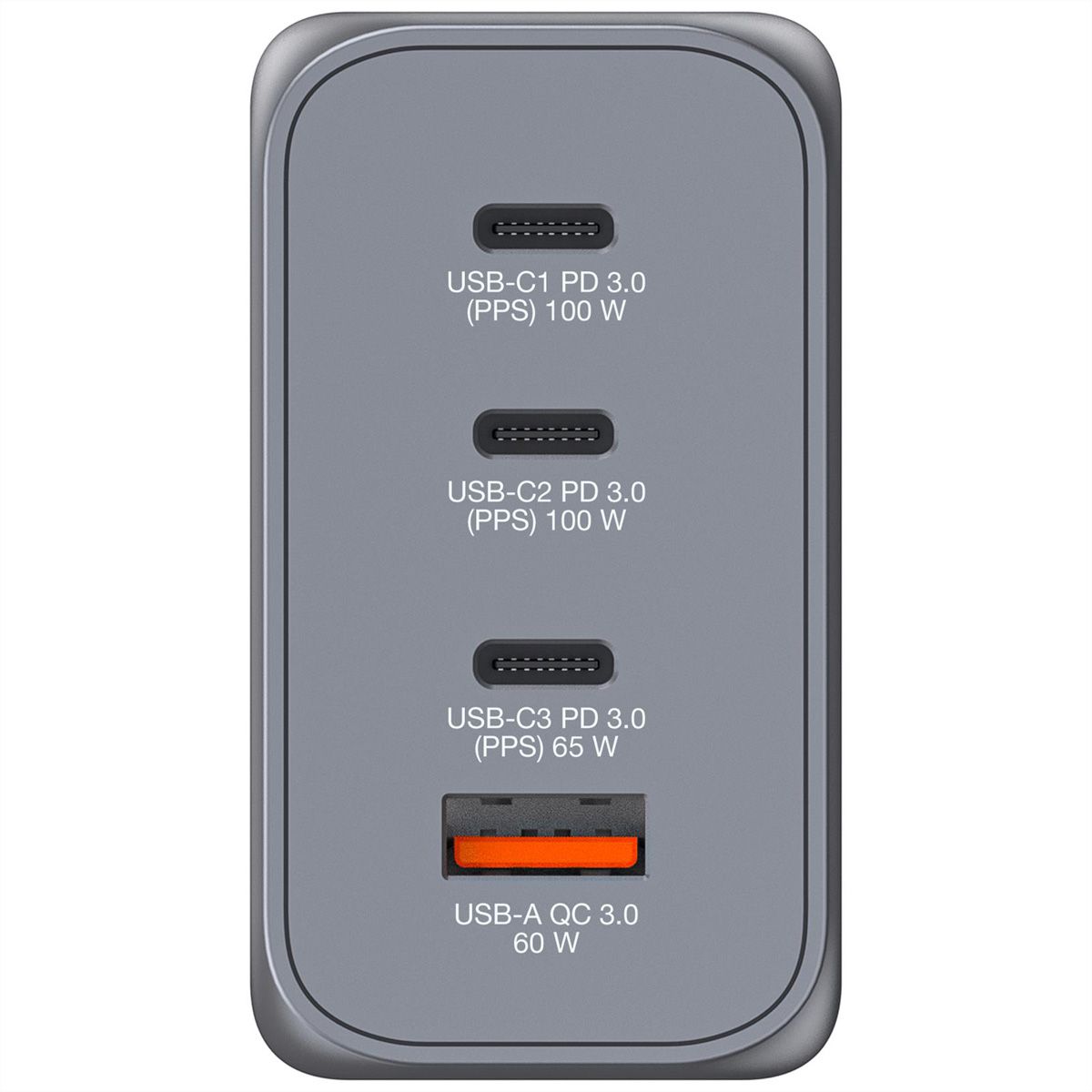 Verbatim GaN 4 Port Charger 200W, 3x USB-C, 1x USB-A, EU+UK Adapter