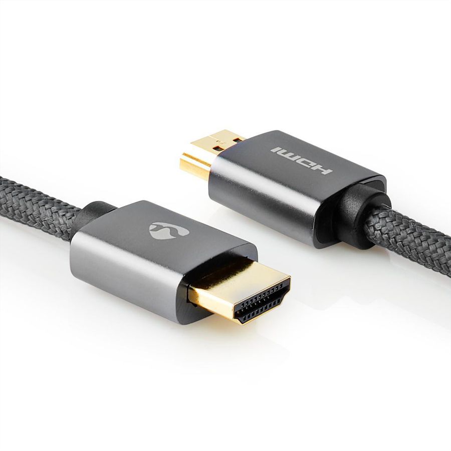 Nedis HDMI High Speed Kabel mit Ethernet, grau, 1 m