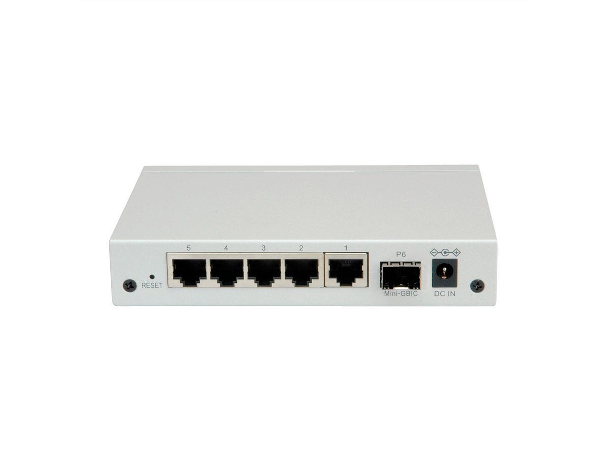 ROLINE Switch Gigabit Ethernet, 6 ports (5x 10/100/1000 + 1x SFP), WebSmart