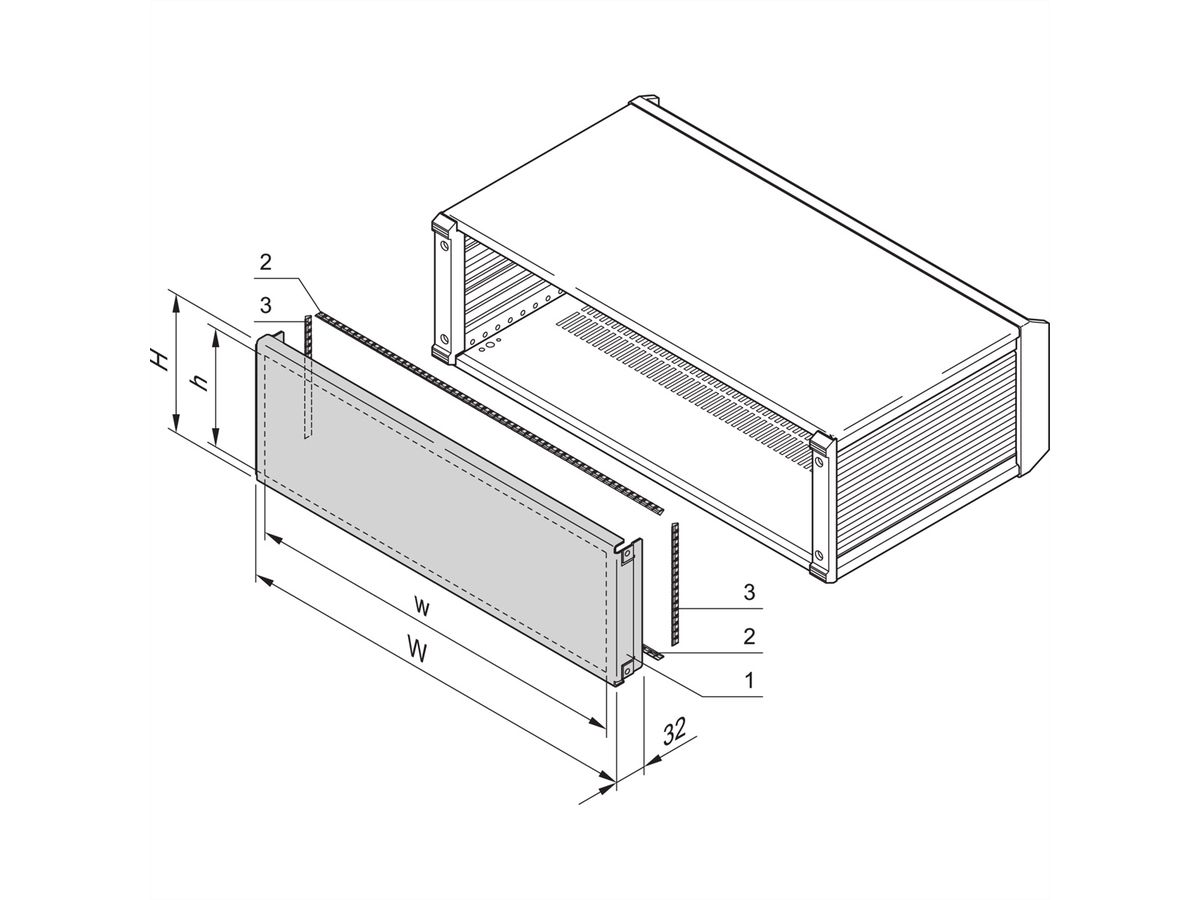 SCHROFF PropacPRO EMC Panneau arrière, pleine largeur, 4 U, 84 HP